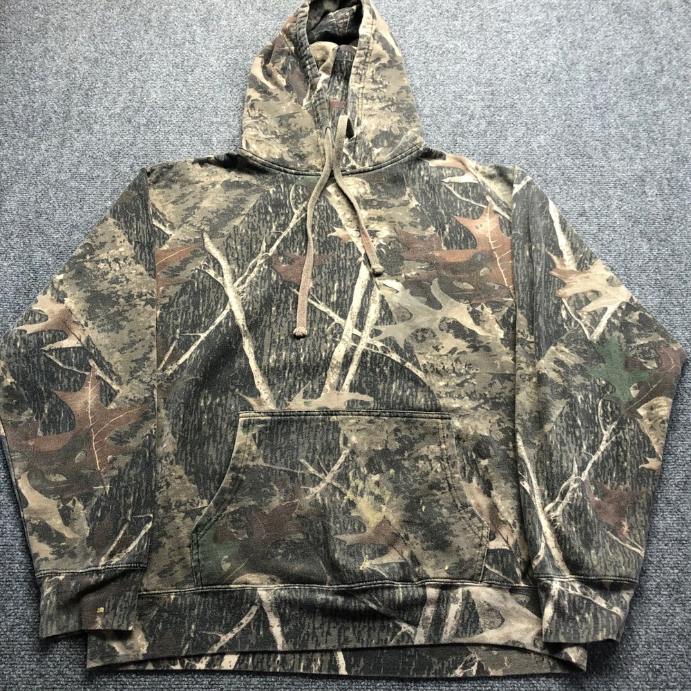 Northpoint Authentic Apparel Camo Hoodie Mens XL Realistic Leaf Print Pullover